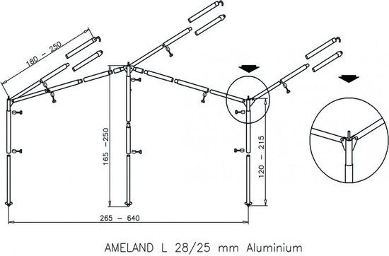 Luifelframe Ameland L ALU Easygrip