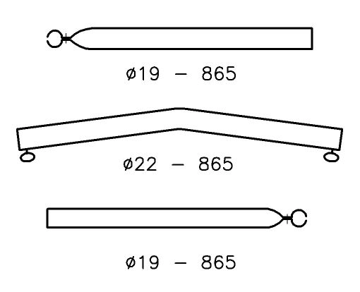 Campking Daksteun gebogen 22/19 mm
