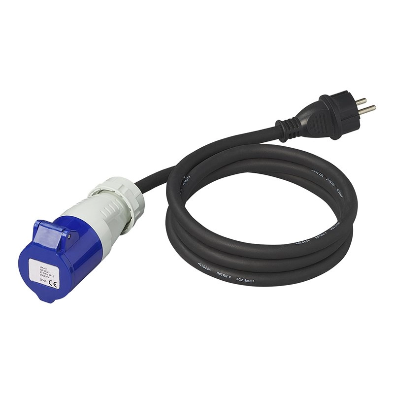 Verloopkabel Schuko naar CEE