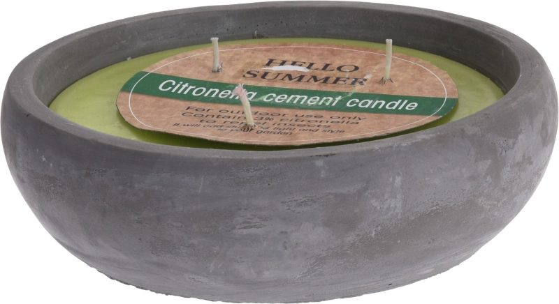 Kaars in cementen pot groen