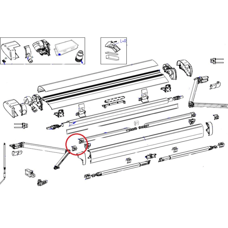 Thule eindkap rubber tension arm L&R