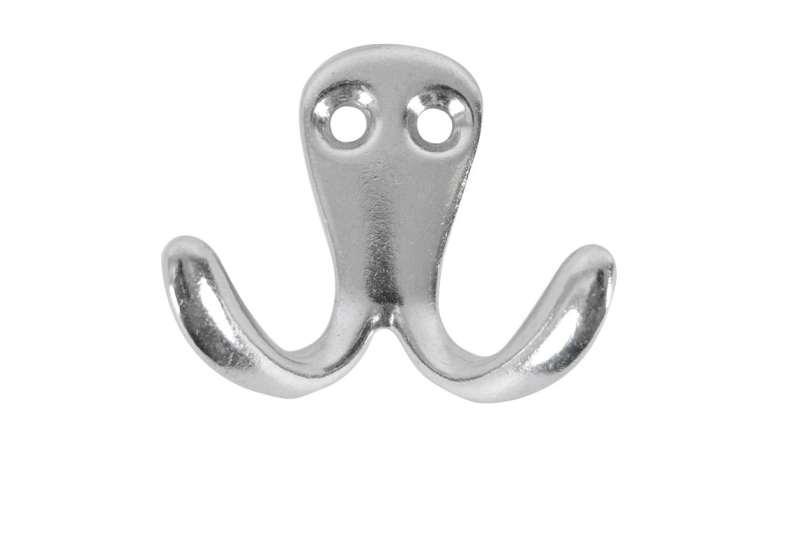 Kapstokhaak 2 tands aluminium