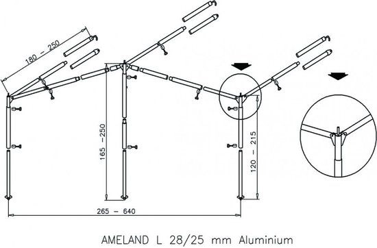 Luifelframe Ameland L ALU Easygrip