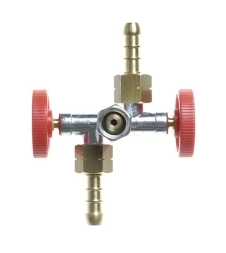 Tweeweg aftakkraan 2 x 1/4"